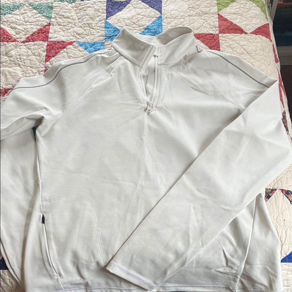 Outdoor Voices white 1/4 zip top - XL
